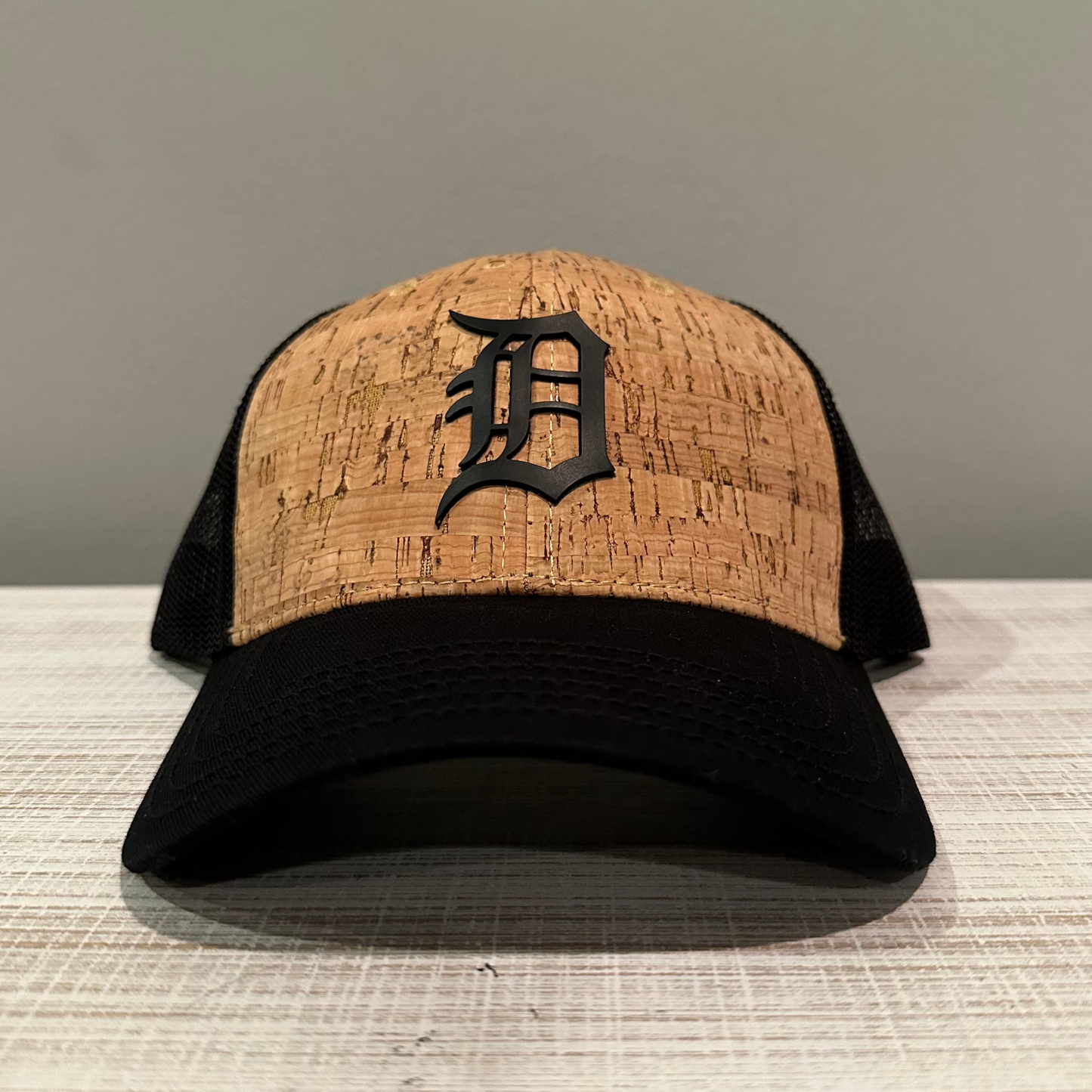 Detroit D Hat - Black and Cork