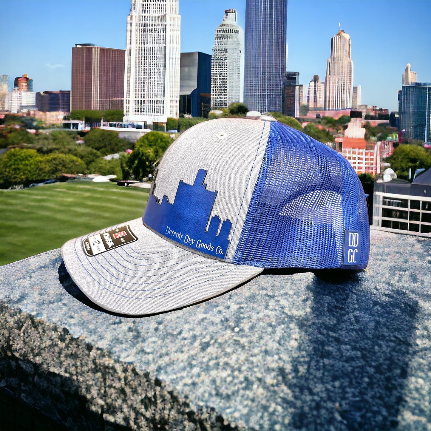 Detroit City Skyline Leatherette Patch Hat - Detroit Dry Goods