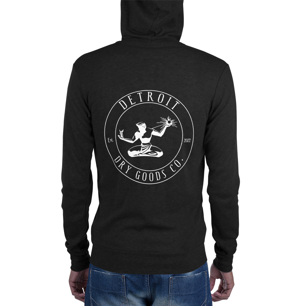 Detroit Dry Goods Lightweight Unisex Zip Hoodie - Spirit Logo - Detroit Dry Goods