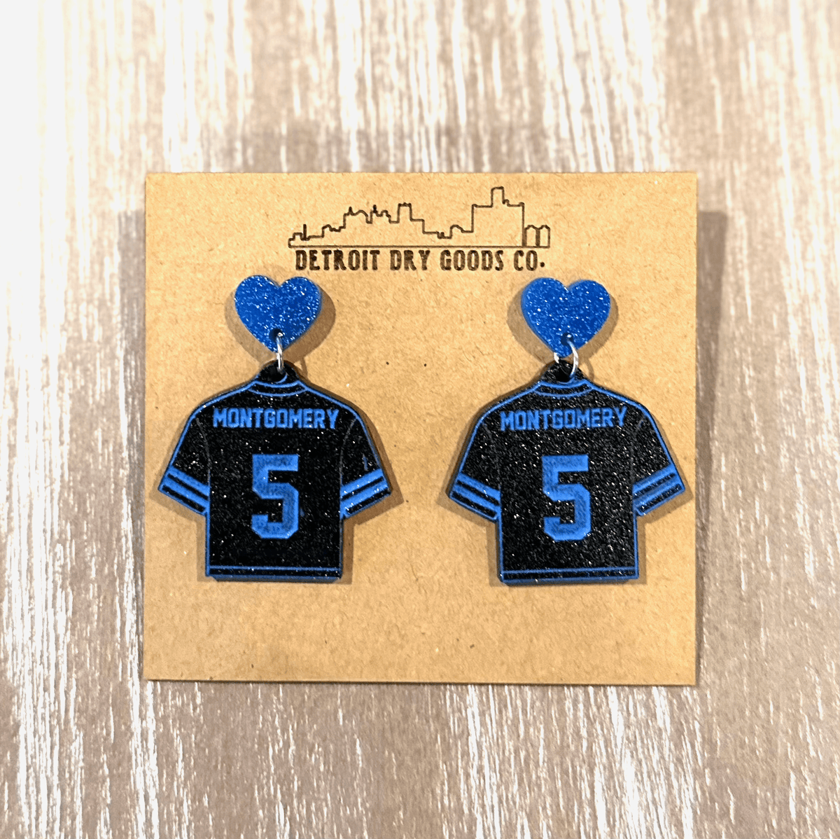 Detroit Lions Jersey Acrylic Earrings - Detroit Dry Goods