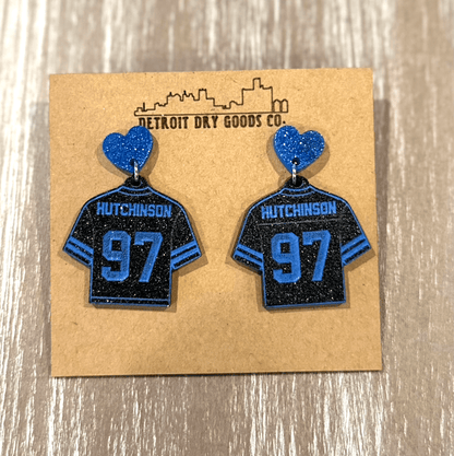 Detroit Lions Jersey Acrylic Earrings - Detroit Dry Goods