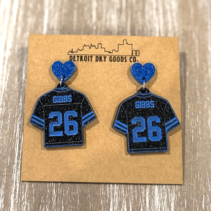 Detroit Lions Jersey Acrylic Earrings - Detroit Dry Goods