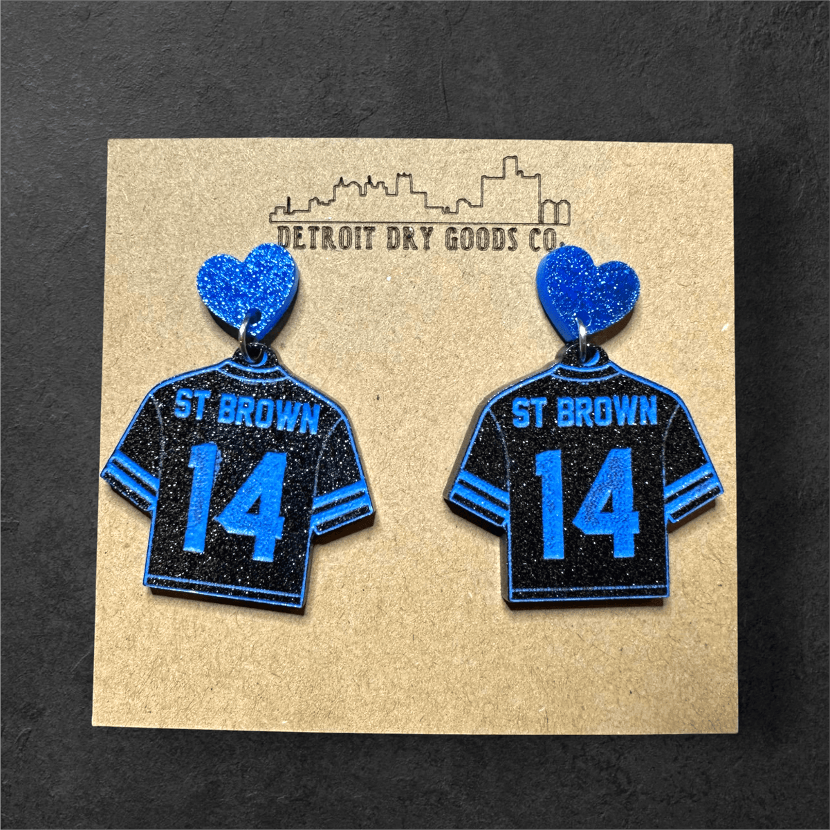 Detroit Lions Jersey Acrylic Earrings - Detroit Dry Goods