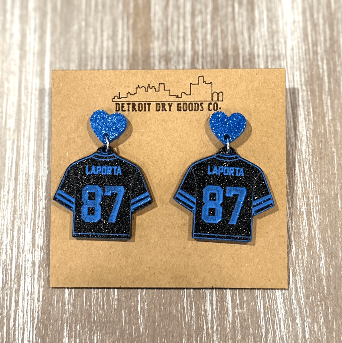 Detroit Lions Jersey Acrylic Earrings - Detroit Dry Goods