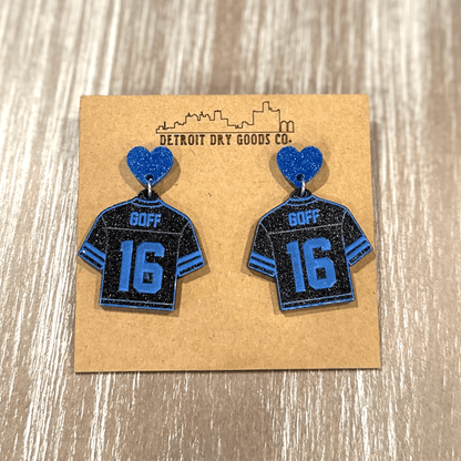 Detroit Lions Jersey Acrylic Earrings - Detroit Dry Goods