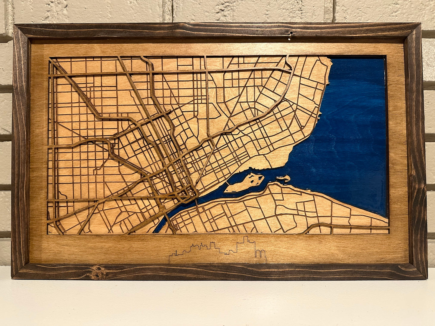 Detroit Tri-Layer Map - Handmade