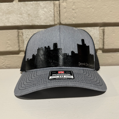 Detroit City Skyline Leatherette Patch Hat