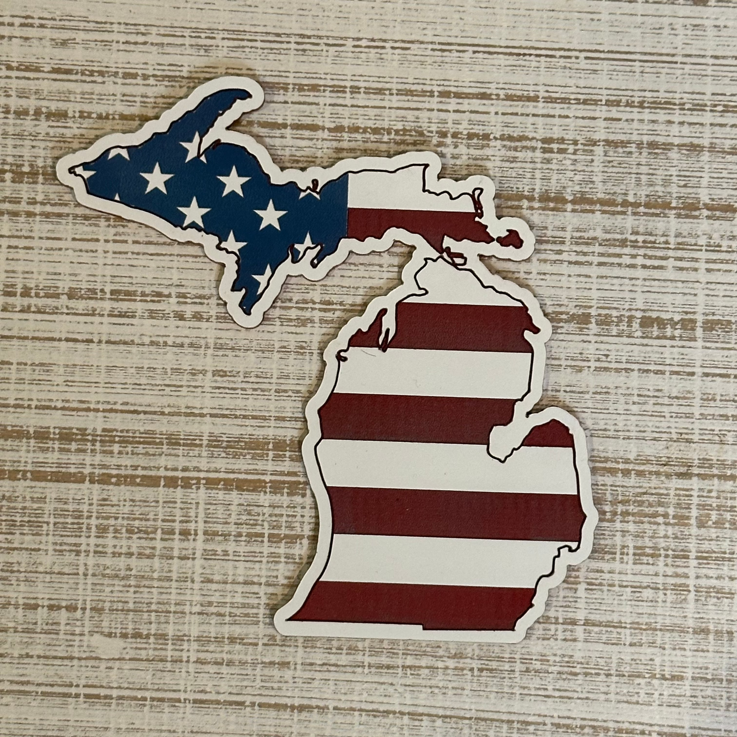 American Flag MI Acrylic Car Badge