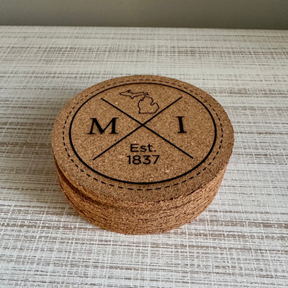 Circle MI X Cork Coaster Set