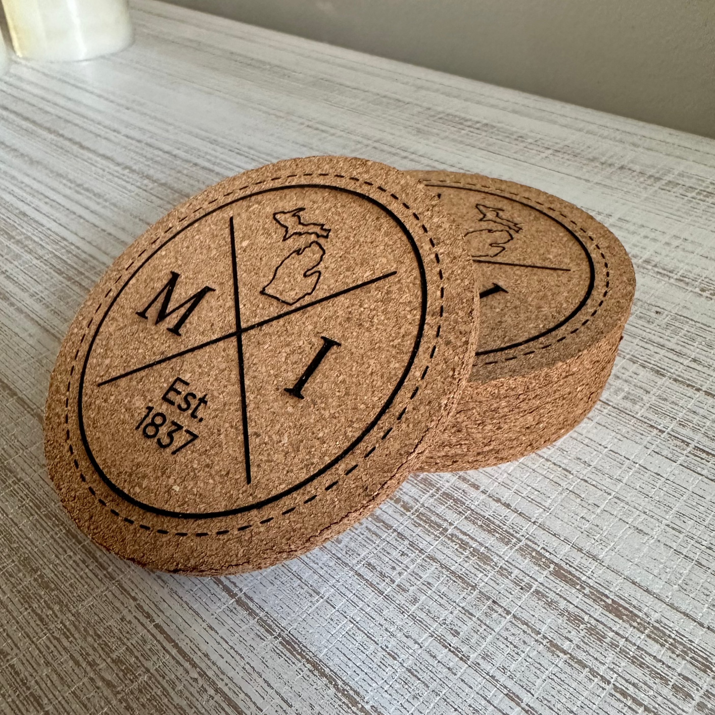 Circle MI X Cork Coaster Set