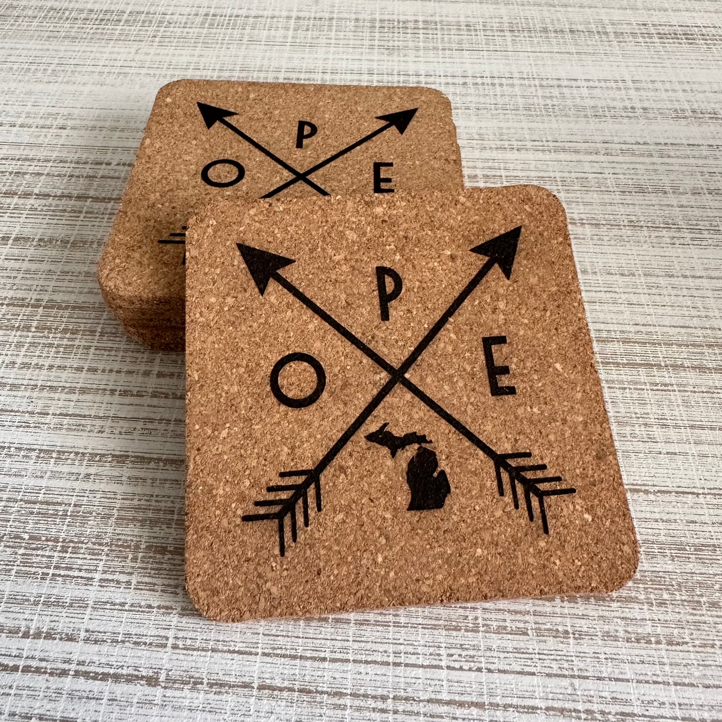 Circle Ope X Cork Coaster Set