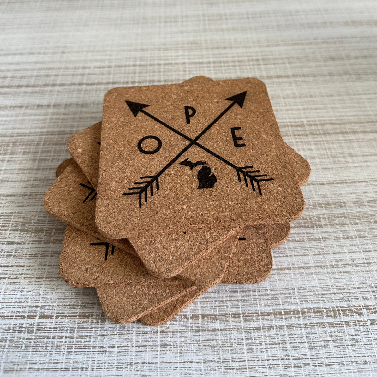 Circle Ope X Cork Coaster Set