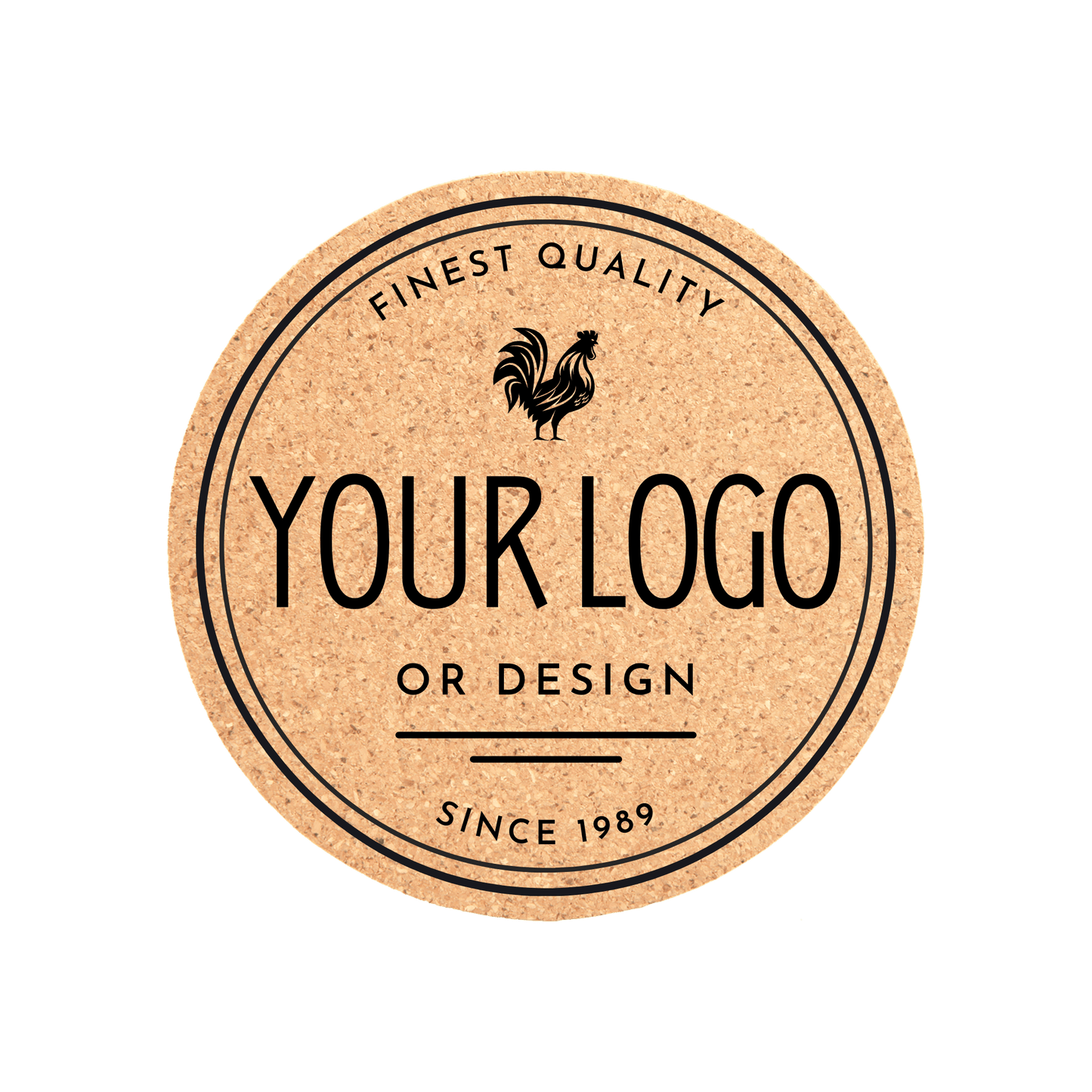 Single Customized 4" Cork Laser Engraved Round Coaster - Upload Your Own Design or Logo - Detroit Dry Goods