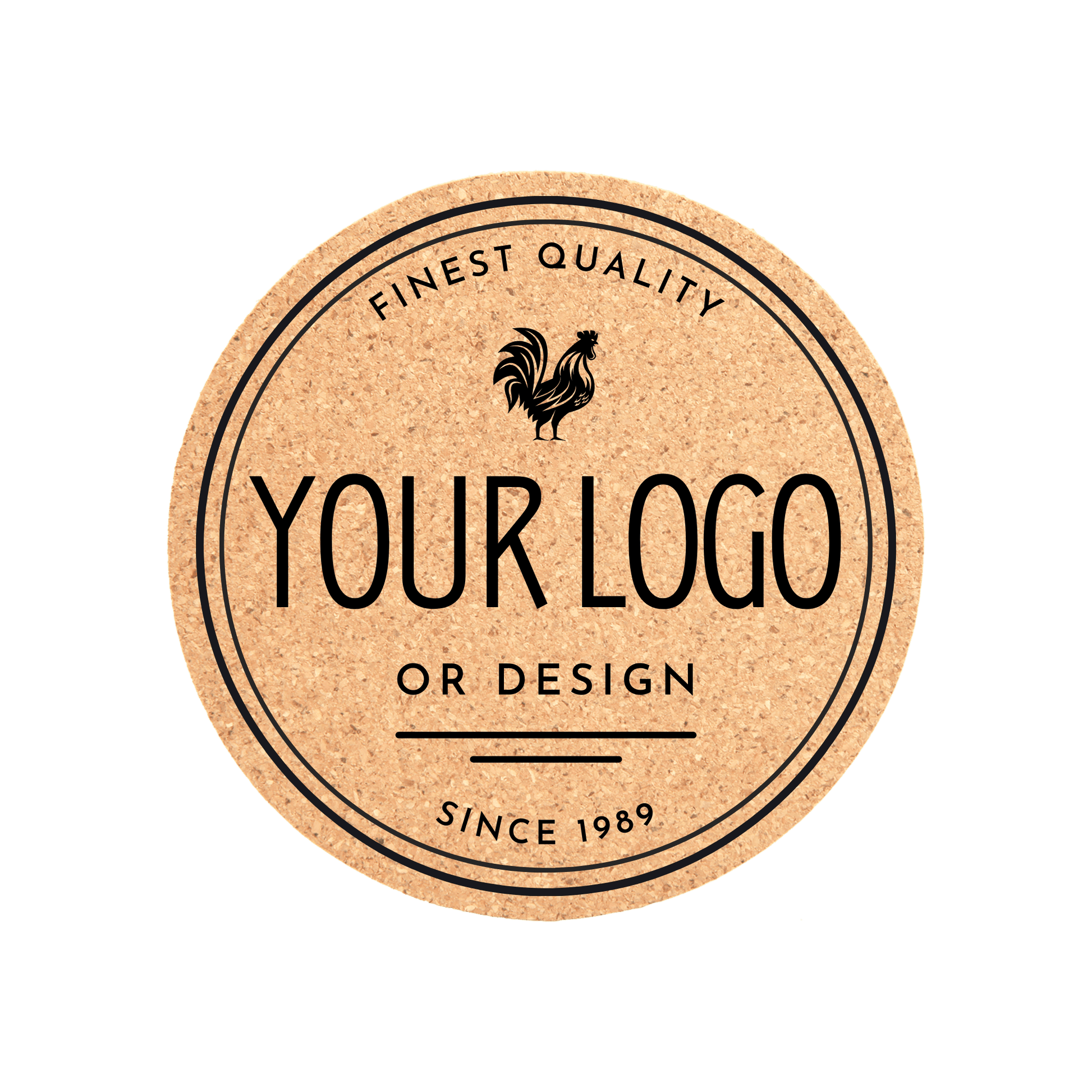 Single Customized 4" Cork Laser Engraved Round Coaster - Upload Your Own Design or Logo - Detroit Dry Goods