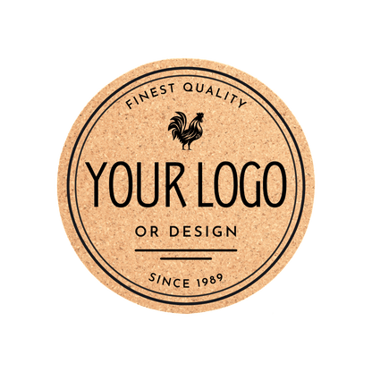 Single Customized 4" Cork Laser Engraved Round Coaster - Upload Your Own Design or Logo - Detroit Dry Goods