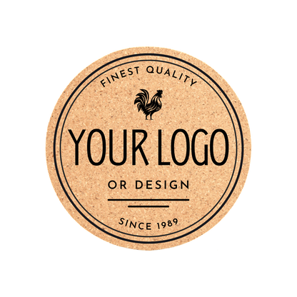 Single Customized 4" Cork Laser Engraved Round Coaster - Upload Your Own Design or Logo