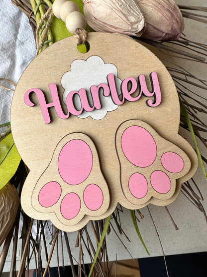 Personalized Bunny Tail Easter Basket Tag