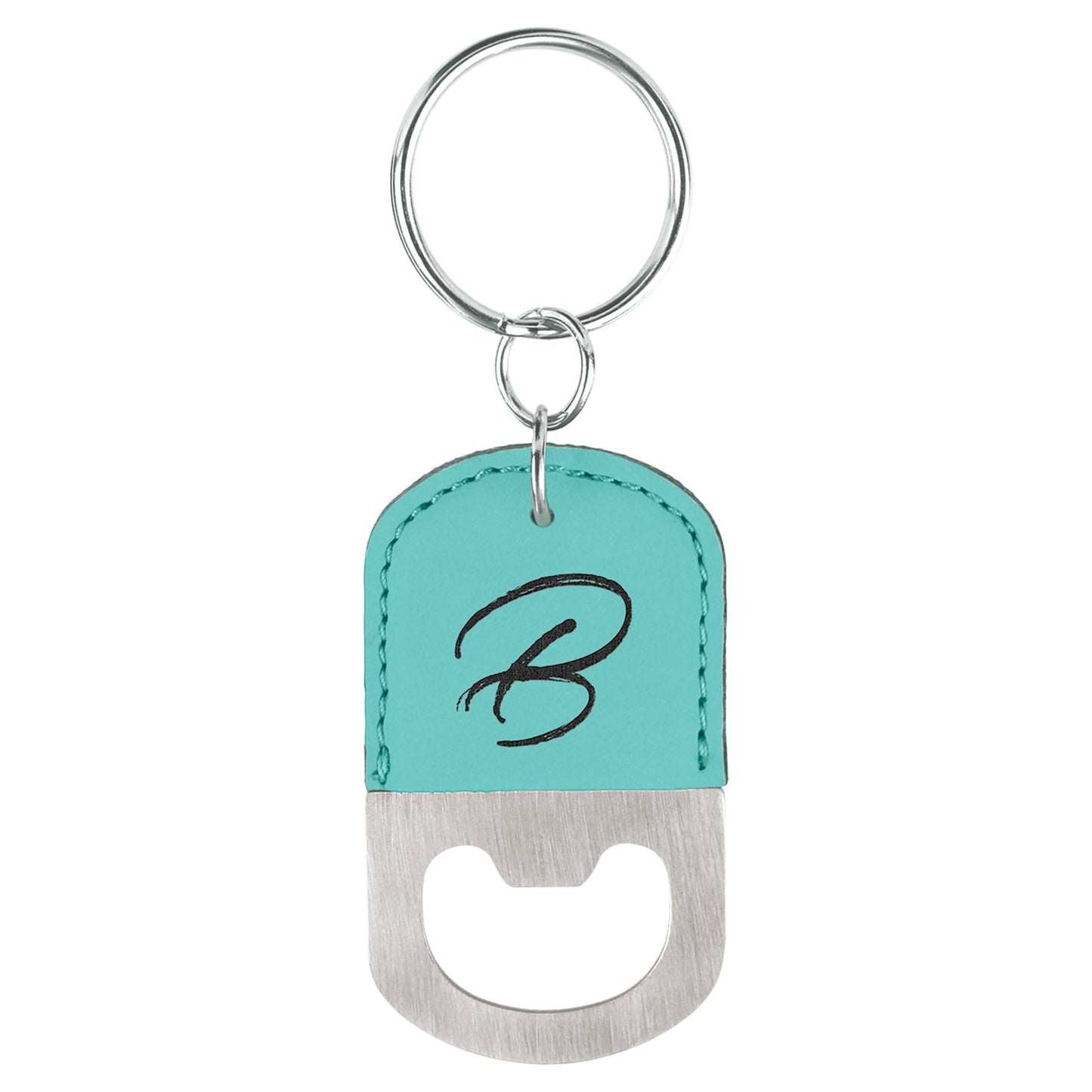 Custom Laser Engraved Leather Bottle Opener Keychain - Upload Your Own Logo or Design - Detroit Dry Goods