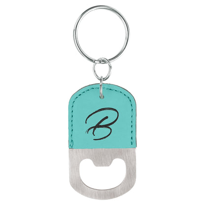 Custom Laser Engraved Leather Bottle Opener Keychain - Upload Your Own Logo or Design - Detroit Dry Goods