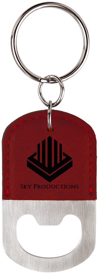 Custom Laser Engraved Leather Bottle Opener Keychain - Upload Your Own Logo or Design - Detroit Dry Goods