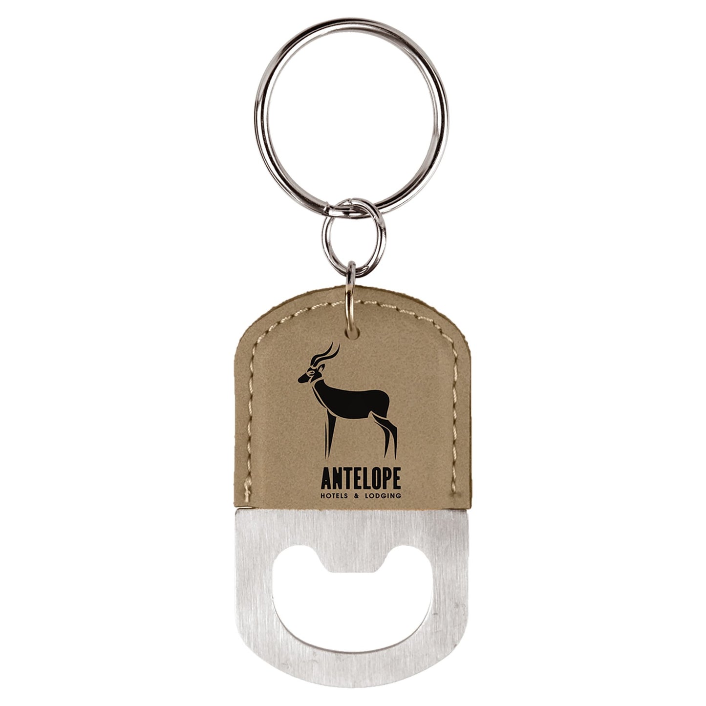 Custom Laser Engraved Leather Bottle Opener Keychain - Upload Your Own Logo or Design - Detroit Dry Goods