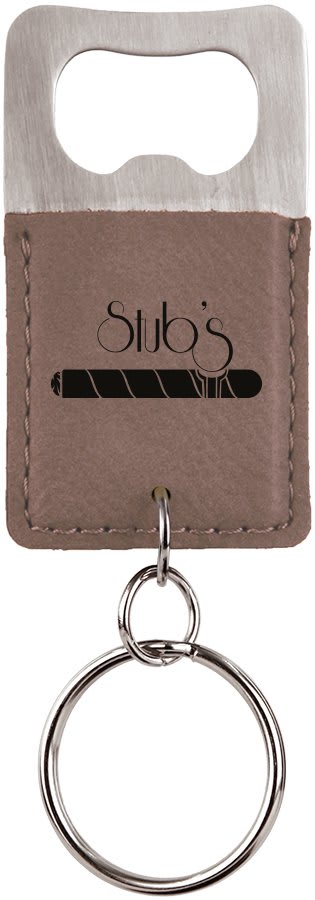 Custom Laser Engraved Leather Bottle Opener Keychain - Upload Your Own Logo or Design - Detroit Dry Goods