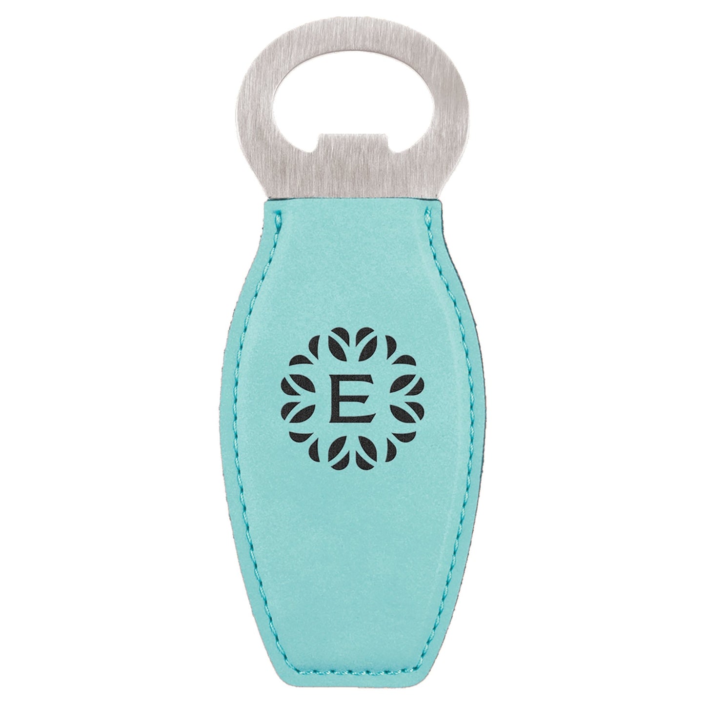 Custom Laser Engraved Leather Grip Bottle Opener with Magnet - Upload Your Own Logo or Design - Detroit Dry Goods