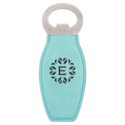 Custom Laser Engraved Leather Grip Bottle Opener with Magnet - Upload Your Own Logo or Design - Detroit Dry Goods