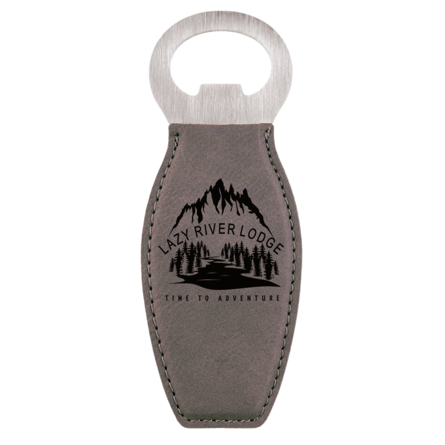 Custom Laser Engraved Leather Grip Bottle Opener with Magnet - Upload Your Own Logo or Design - Detroit Dry Goods