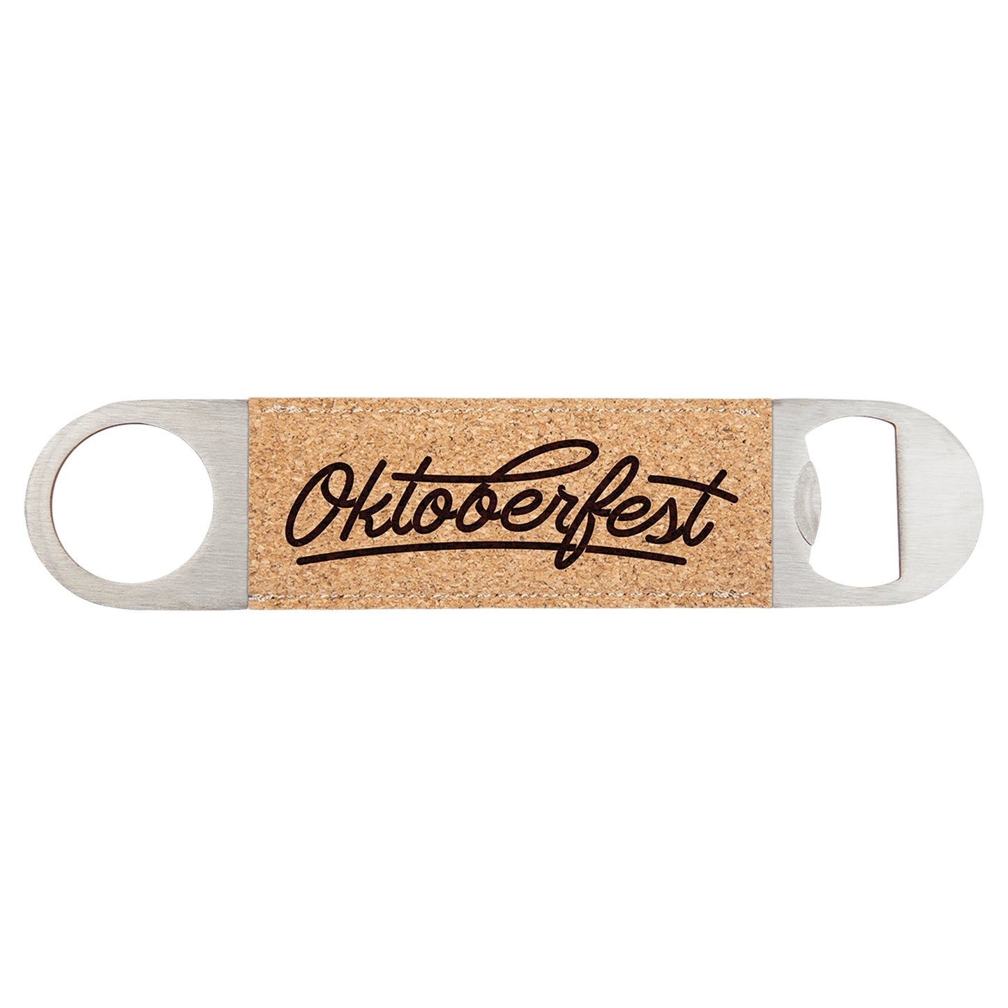 Custom Laser Engraved Leather Wrapped Double Sided Metal Bottle Opener - Upload Your Own Logo or Design - Detroit Dry Goods