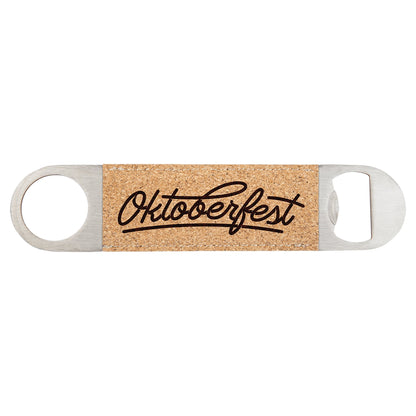 Custom Laser Engraved Leather Wrapped Double Sided Metal Bottle Opener - Upload Your Own Logo or Design - Detroit Dry Goods