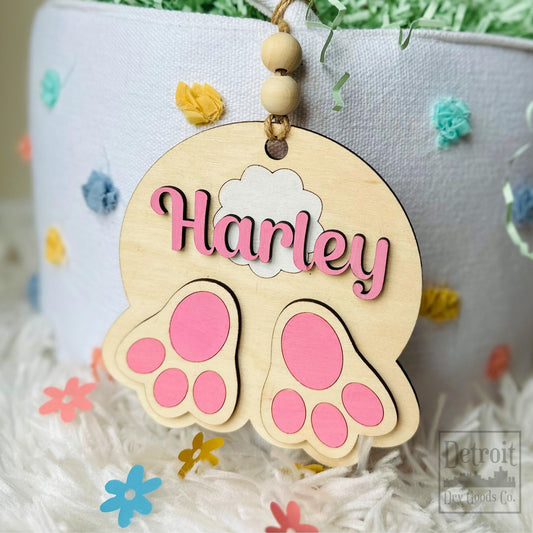 Personalized Bunny Tail Easter Basket Tag - Detroit Dry Goods