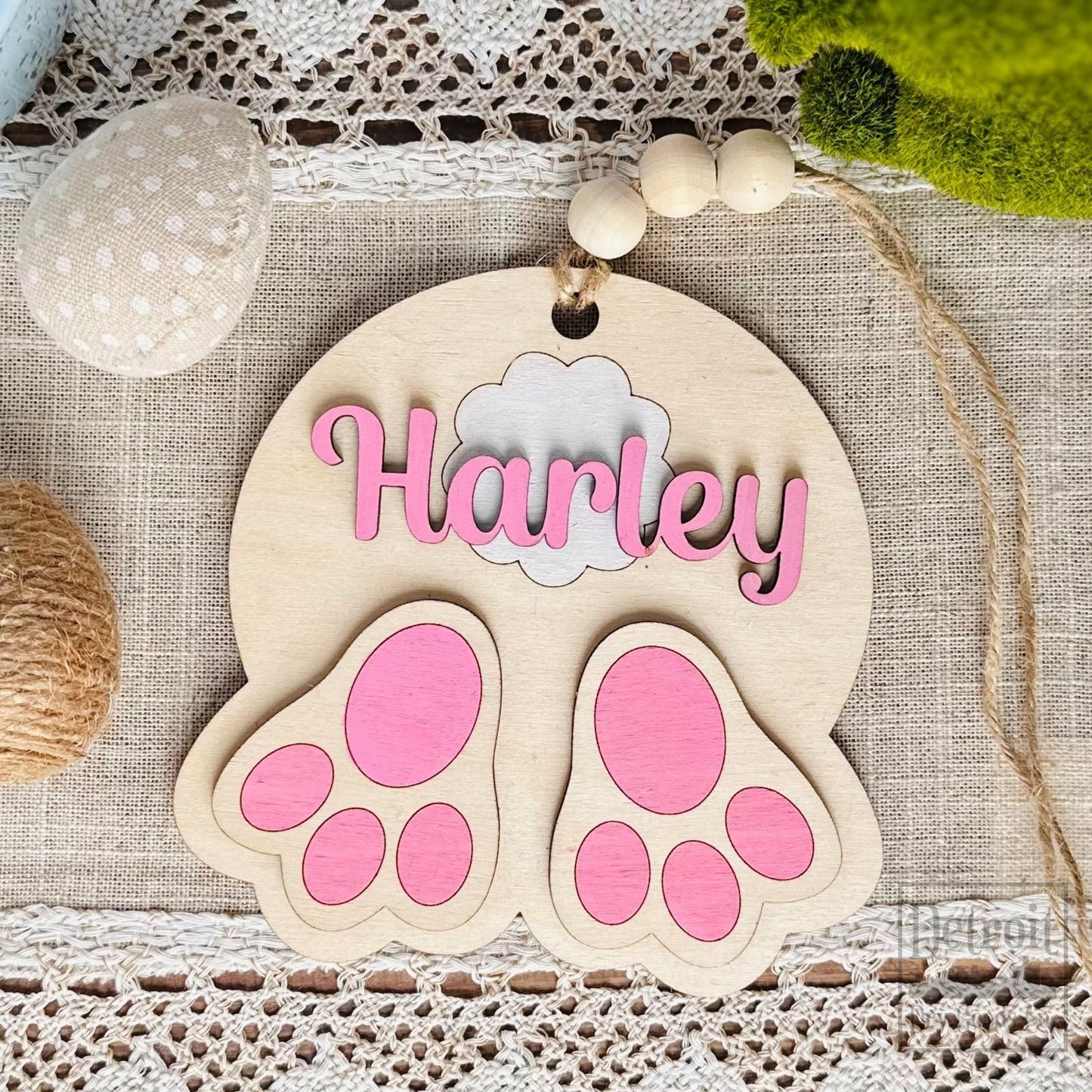 Personalized Bunny Tail Easter Basket Tag - Detroit Dry Goods