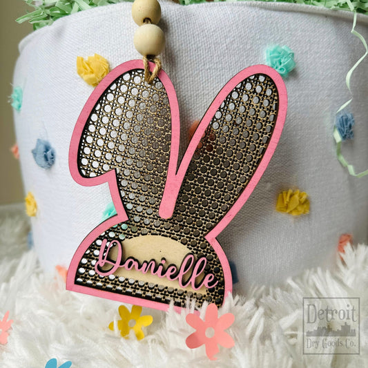 Personalized Rattan Boho Easter Basket Tag - Detroit Dry Goods