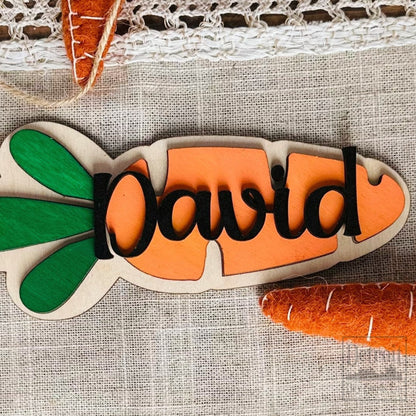 Personalized Wooden Carrot Easter Basket Tag - Detroit Dry Goods